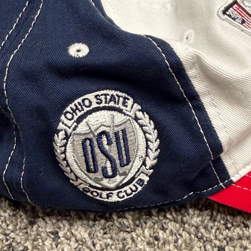 AndersonOrd Ohio State Buckeyes Golf Hat American Flag Caddie OSU Scarlet Gray - Picture 3 of 7